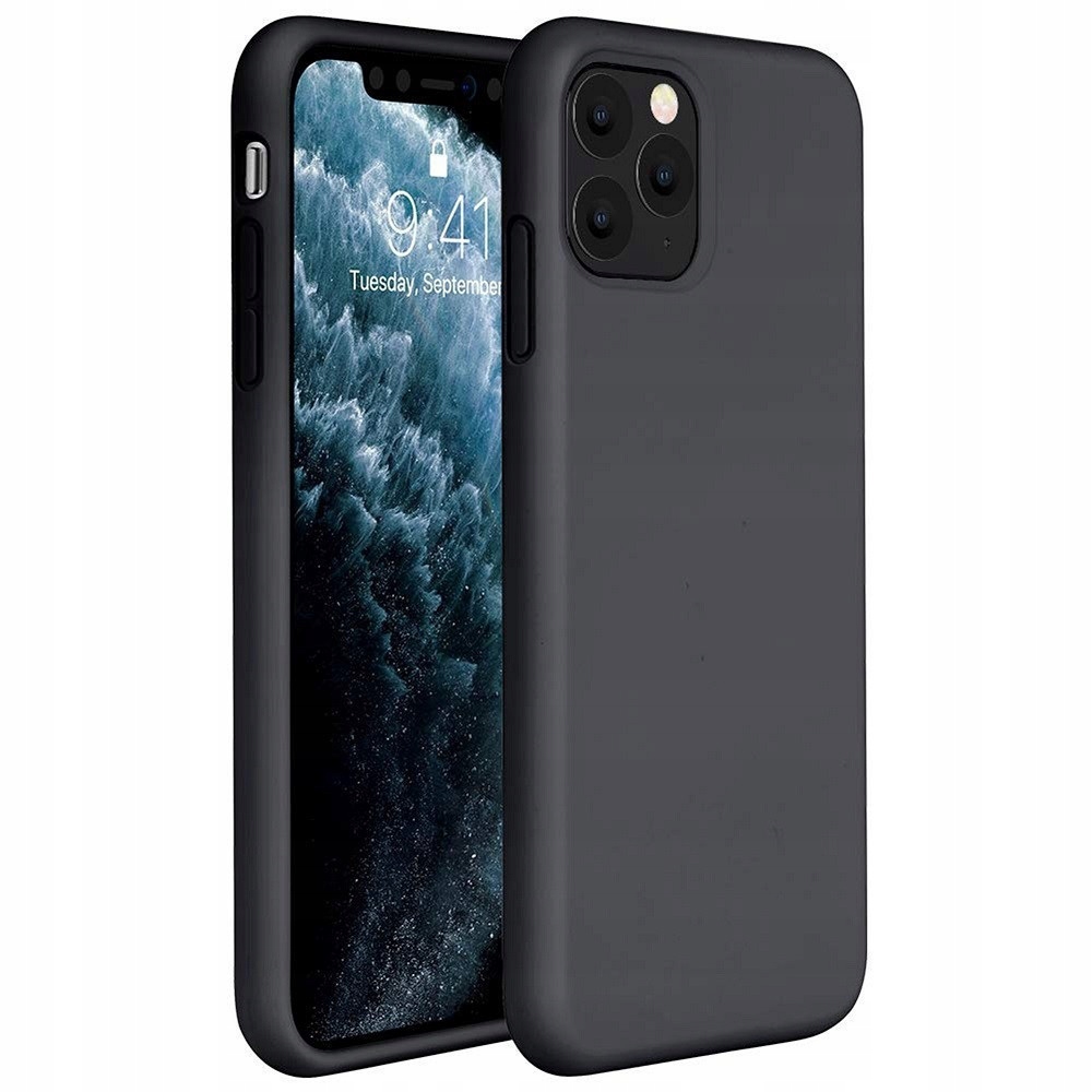 Apple iPhone 15 Pro Max, Etui silikonowe, Wooze Liquid Silica Gel, czarne