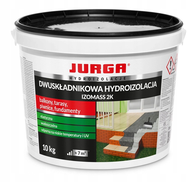 izolacja Dwuskładnikowa zaprawa Jurga Izomass 2K 10 kg folia w płynie
