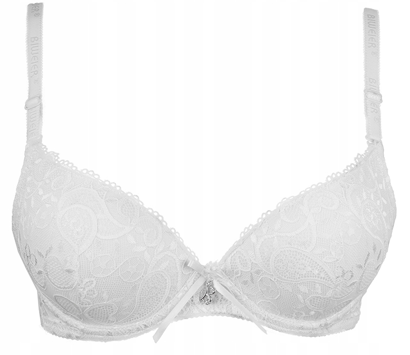 

Biustonosz push-up modelujący koronka biały 80C