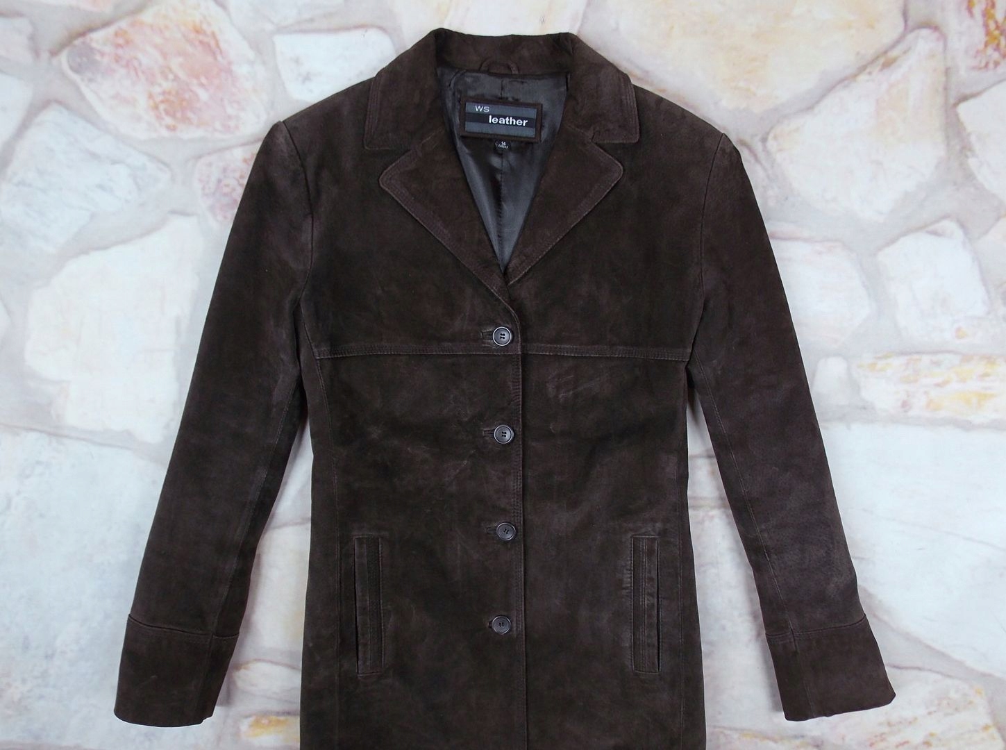 WS LEATER PORZĄDNY PŁASZCZ SKÓRZANY SKORA 42 Marka inna