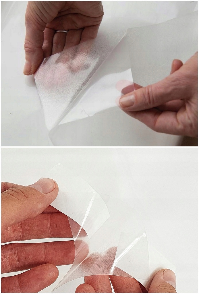 Folia Na Okno Statyczna Ochrona Przed UV Wzór PASY Transparentność półmatowa