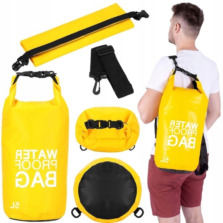 ZESTAW WOREK WODOODPORNY TORBA 5L+ ETUI NA TELEFON Zapięcie rolowane zapięcie z klamrą