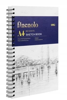 SZKICOWNIK NA SPIRALI PIONOWEJ A4/60K BIAŁY DELI