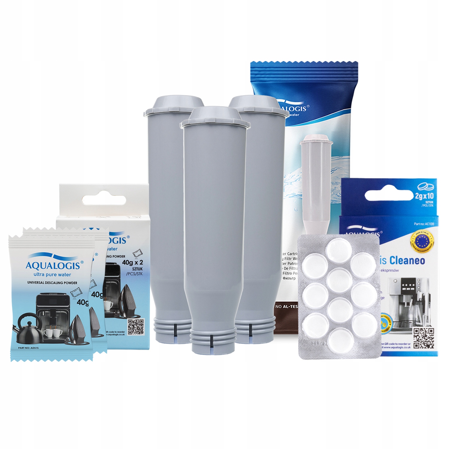 3 Filtr Zamiennik do ekspresu Krups, Odkamieniacz Saszetki Tabletki XS3000