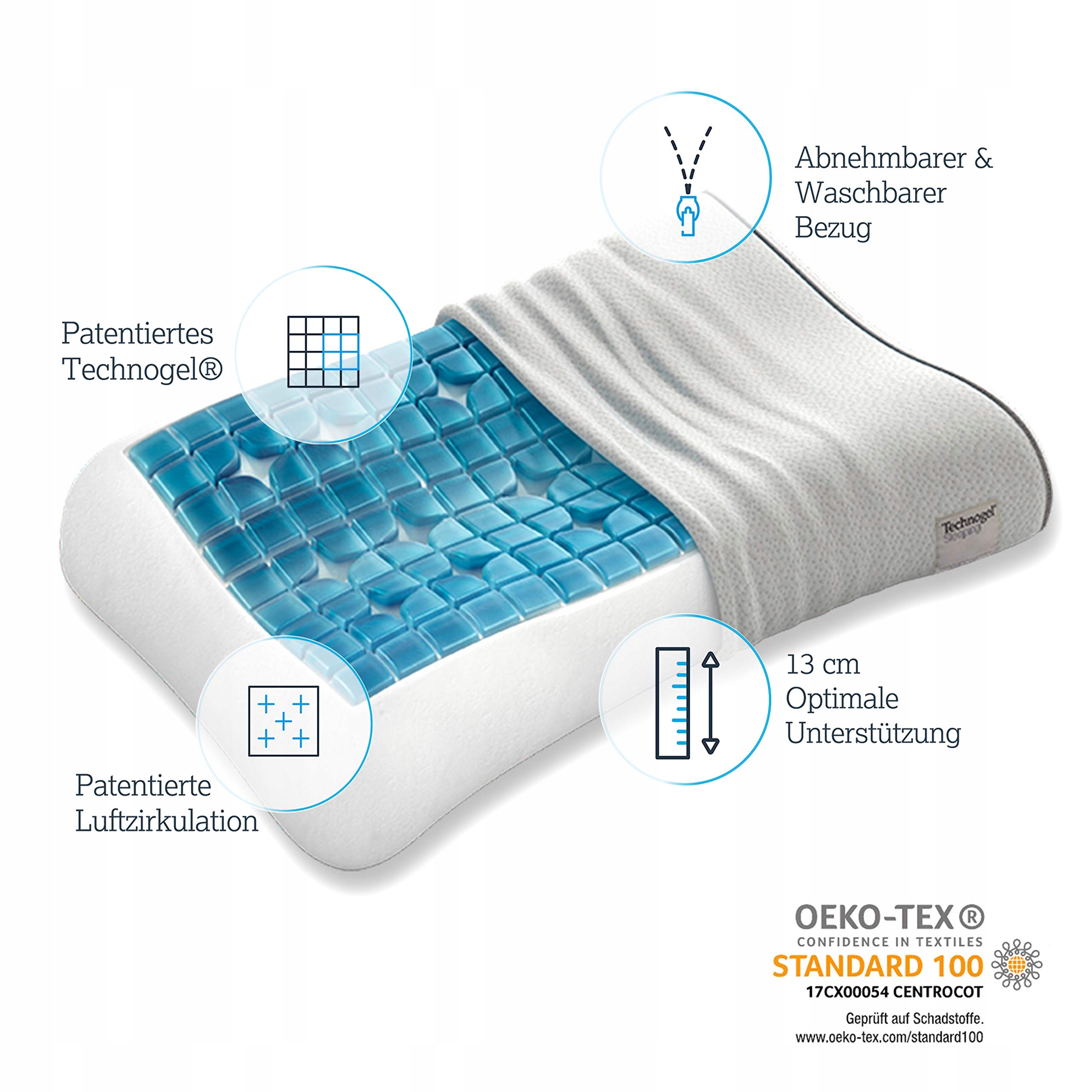 TECHNOGEL Anatomic Poduszka Ortopedyczna Wsparcie Szyi Dla Śpiących Na Boku — miniatura 5