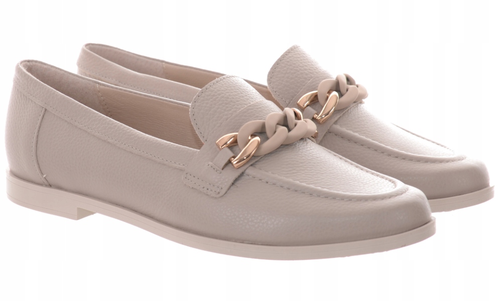 RYŁKO BEŻOWE DAMSKIE MOKASYNY NA PŁASKIM OBCASIE 36 Stan opakowania oryginalne