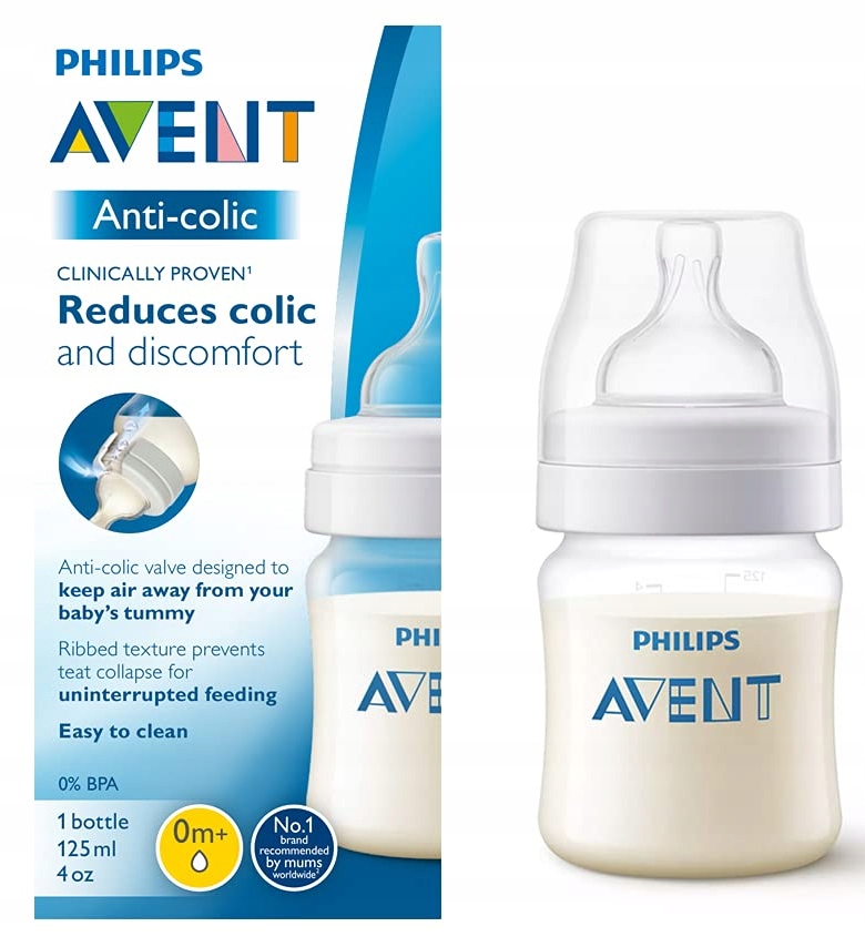 

Butelka anti-colic Avent classic 125 ml 0m+
