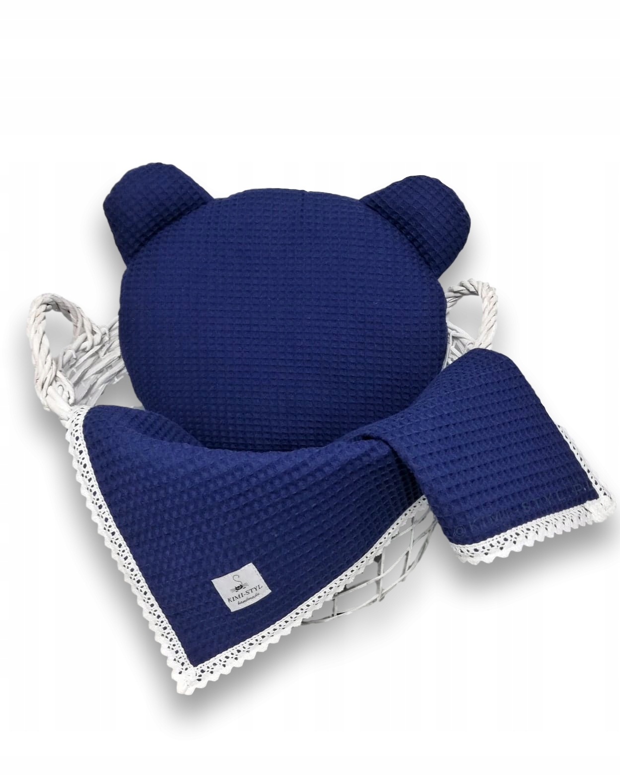 Zestaw wafelkowy otulacz+poduszka MIŚ koronka Kod producenta 01