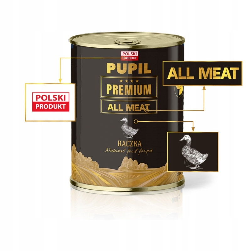 PUPIL Premium All Meat Gold dla psa kaczka 800 g EAN (GTIN) 5906731520372