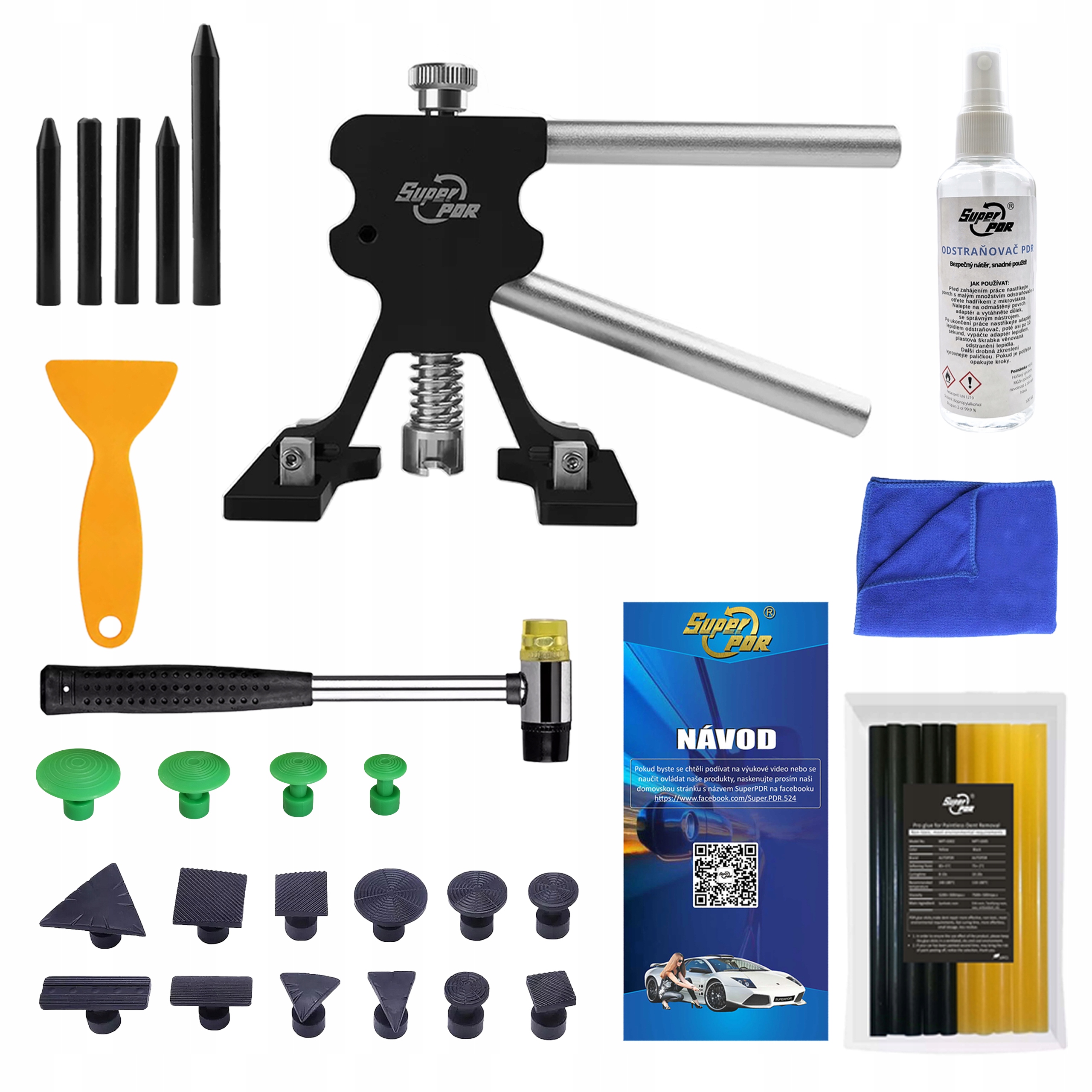 Sada na opravu promáčklin karoserie po krupobití