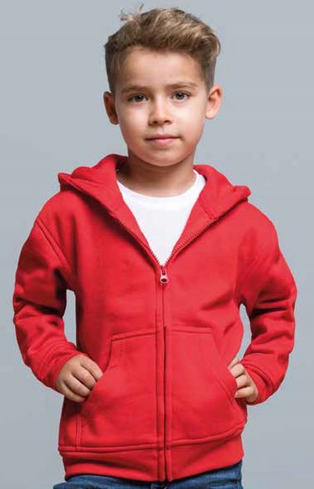 BLUZA dresowa dziecięca Z KAPTUREM rozpinana SWRK HOOD czerwona 9-11 RD 146 Rękaw długi rękaw