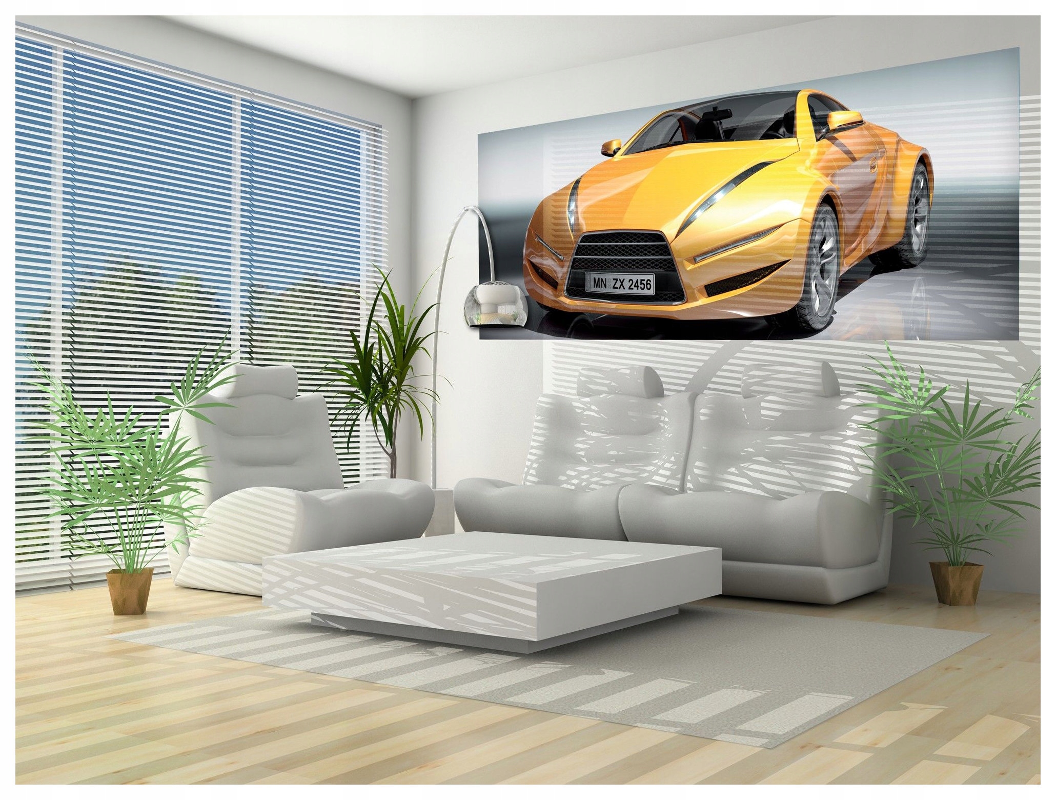 Fototapeta Žlutý sportovní automobil – rychlost a luxus v domě 250x104 lepidlo