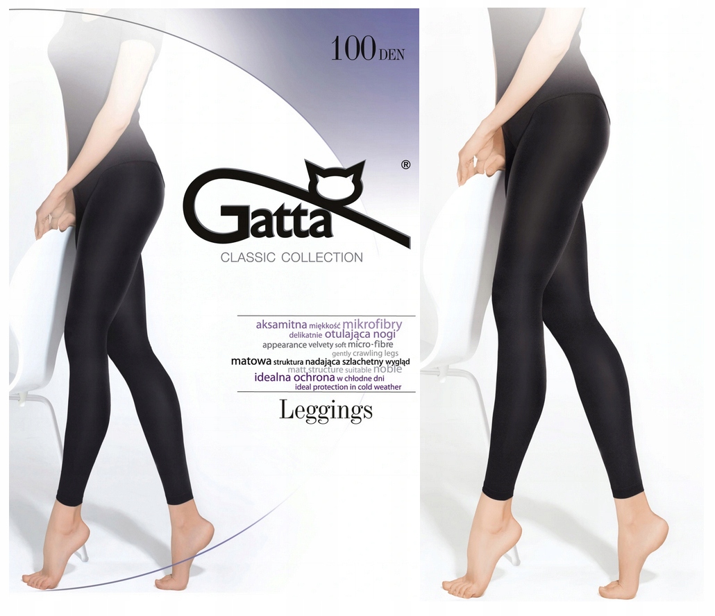 GATTA GETRY LEGGINSY 100 DEN MIKROFIBRA NERO 4-L