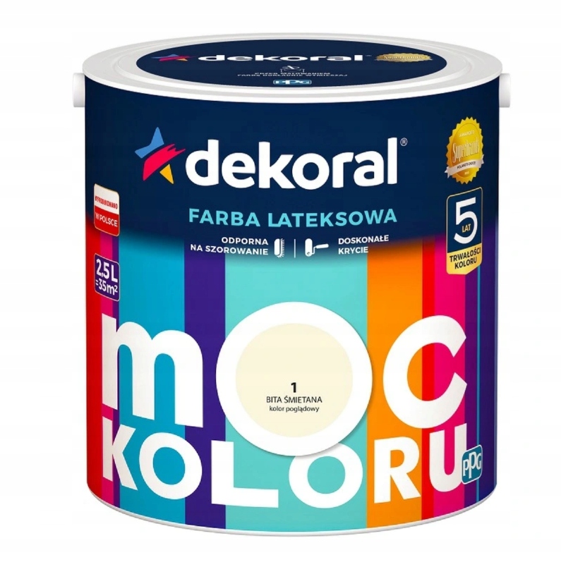 

Dekoral Farba Moc Koloru 5l Bita Śmietana