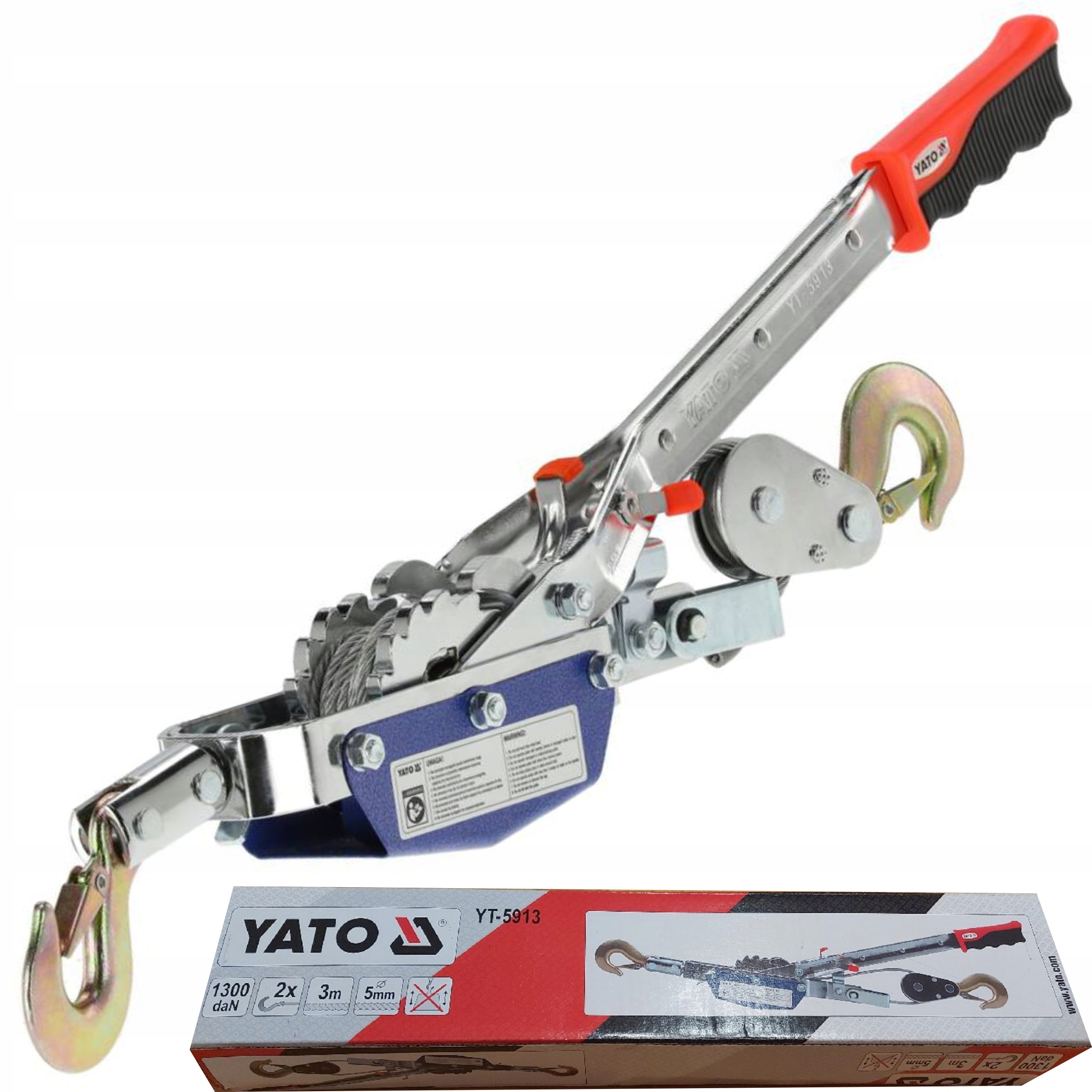 Yato Wciągarka Wyciągarka Linowa Ręczna Mocna 1325KG 1,32T 1300 Dan YT-5913