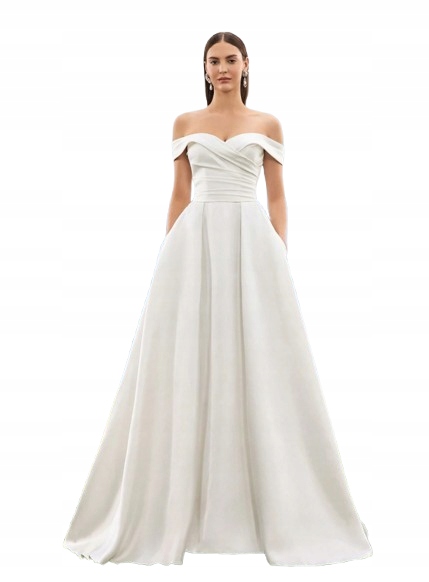 Shein Bílá Svatební Sukně S Odhalenými Rameny 38 1HI