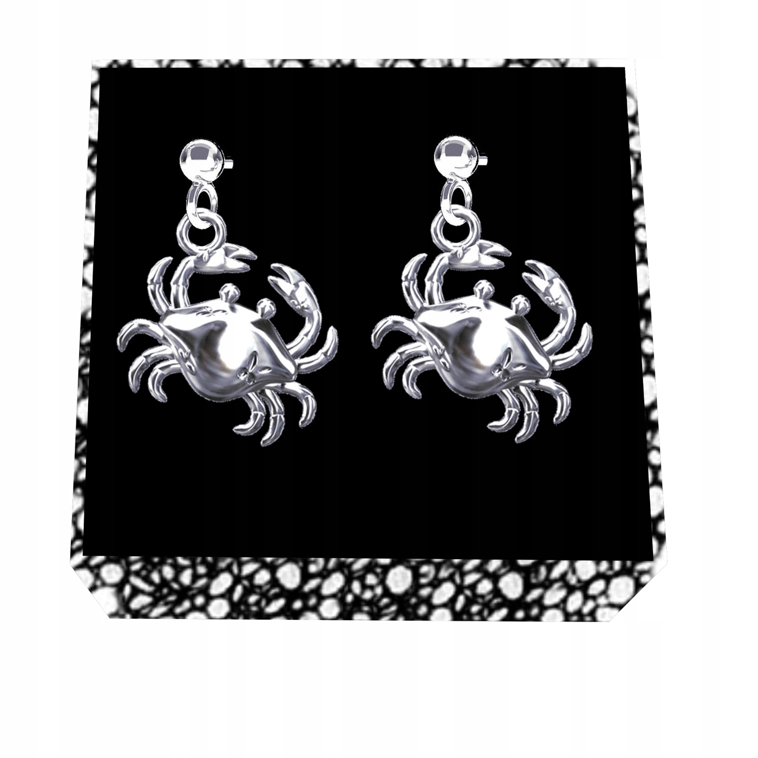 Krab Kraby Symbol obnovy a síly Stříbrné náušnice na tyčkách stříbro 925