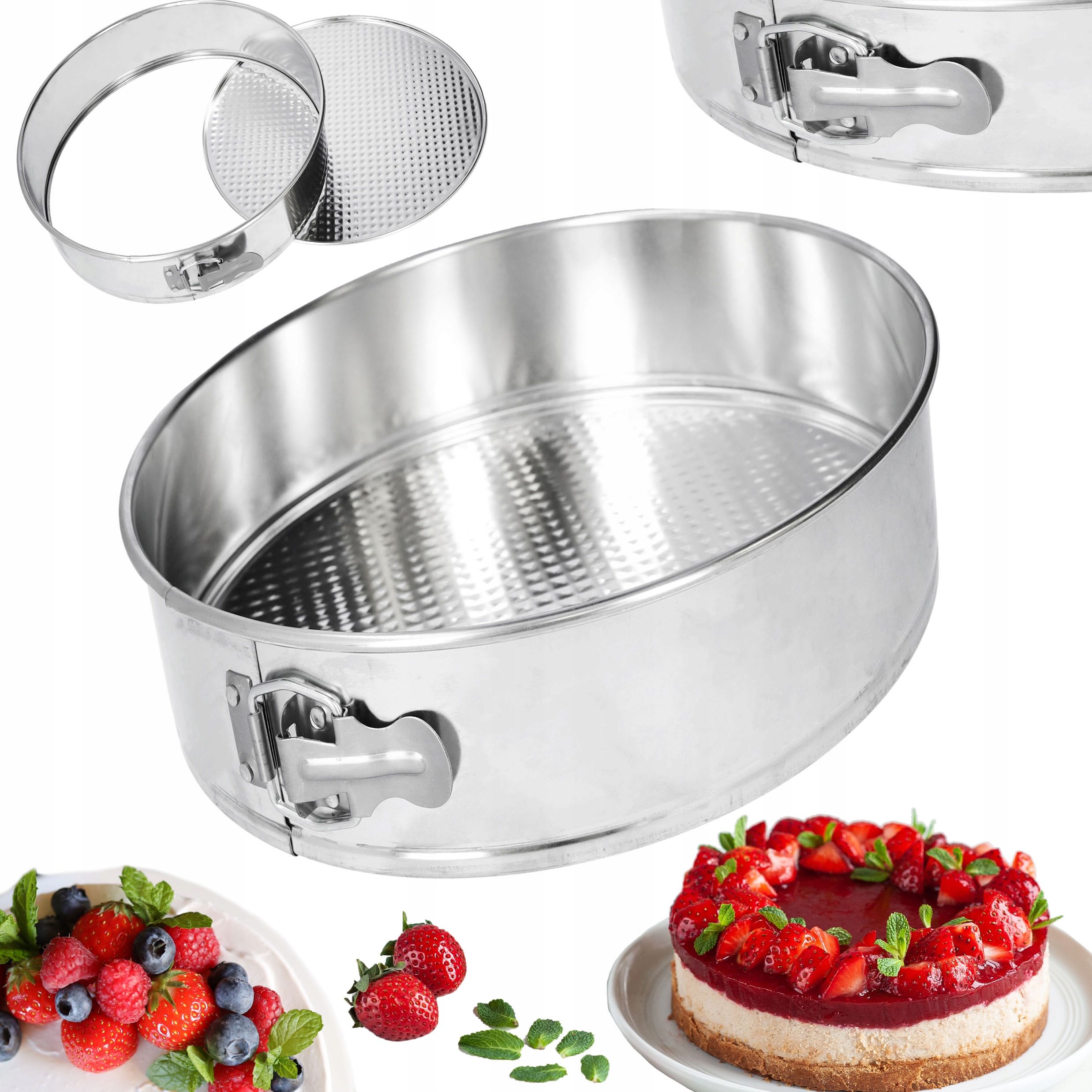 TORTOWNICA BLACHA DO PIECZENIA OKRĄGŁA 22 CM DLA TORTÓW I CIAST UNIWERSALNA