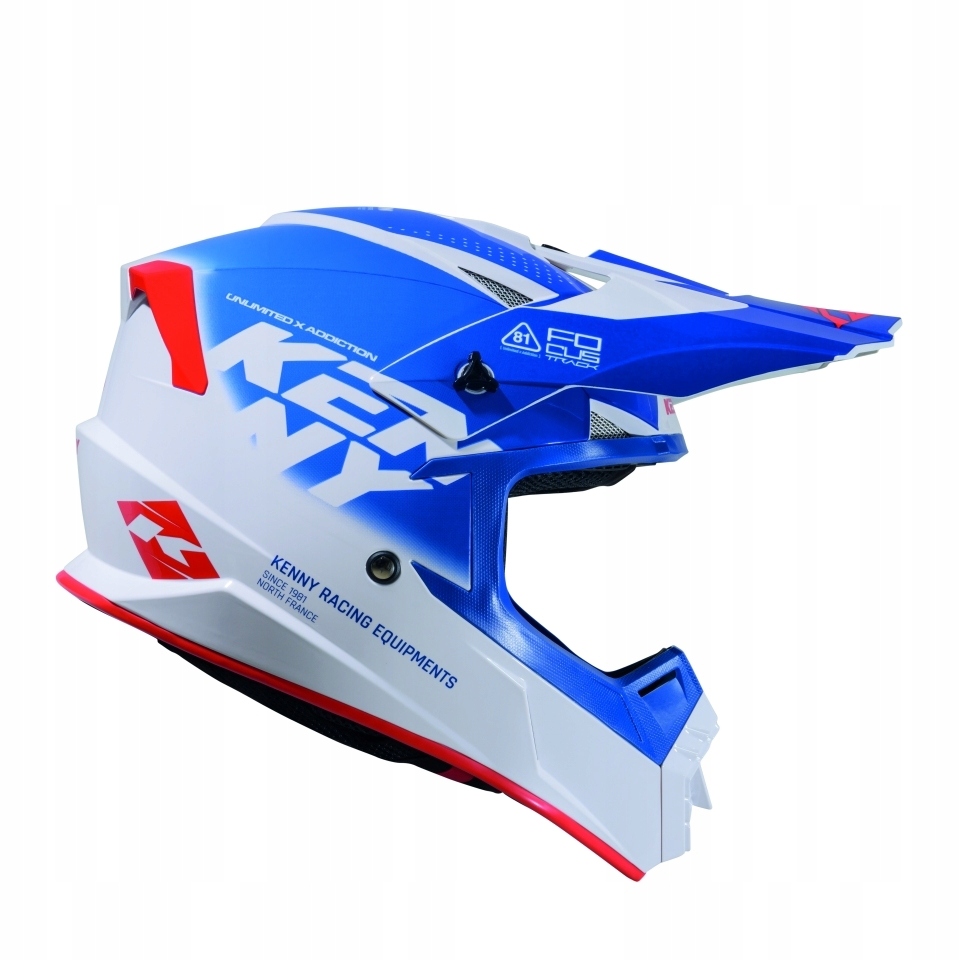 Kenny Racing Prilba Cross/enduro Track Graphic Focus Patriot Farba Biela/neb