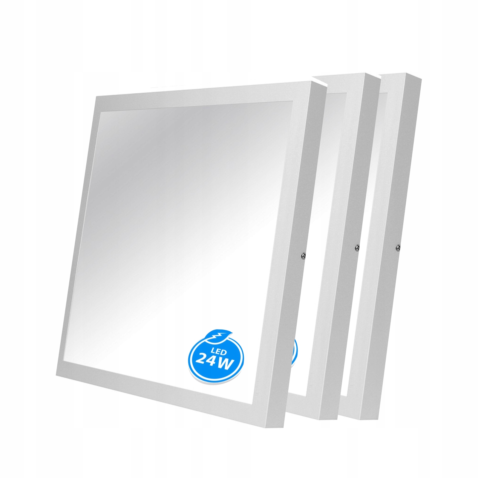3x Panel Stropní Svítidlo Led Nástěnný 24W 30x30cm Čtverec CCD Bílý