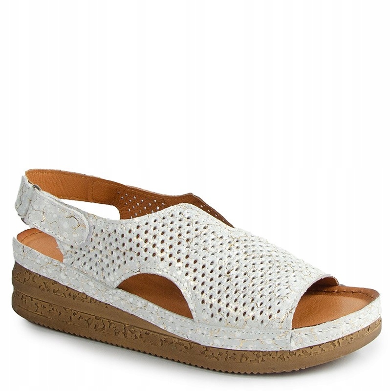 Maciejka L4494-35/00-1 Stříbrné Kožené Sandály 36