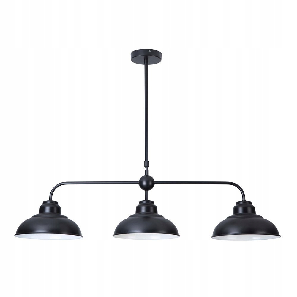 Industriálna kovová trojbodová závesná lampa