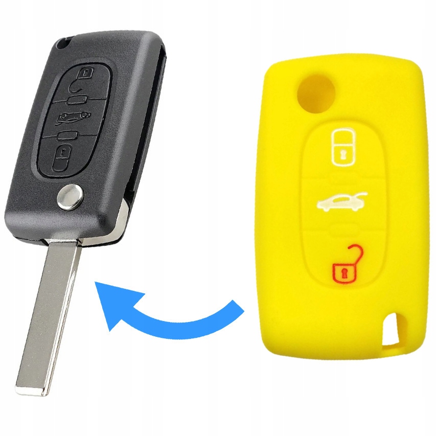ME-005422 - CITROEN PEUGEOT СИЛІКОНОВИЙ ЧОХОЛ ДЛЯ КЛЮЧІВ