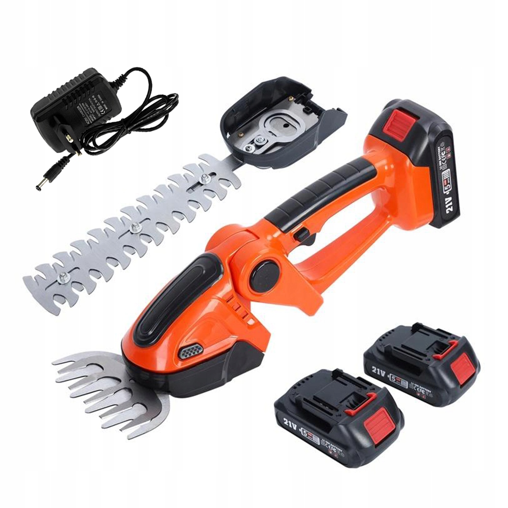 2 W 1 Mocny Nożyce Do Żywopłotu Trawy Krzewów Akumulatorowe 24V+1 X Aku