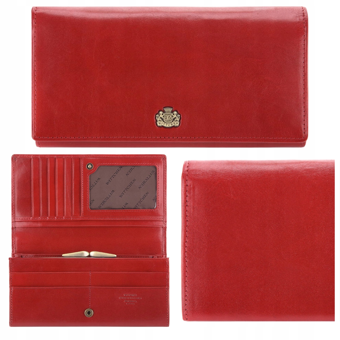 Velká červená kožená peněženka Wittchen 11-1-075-3 je prostorná