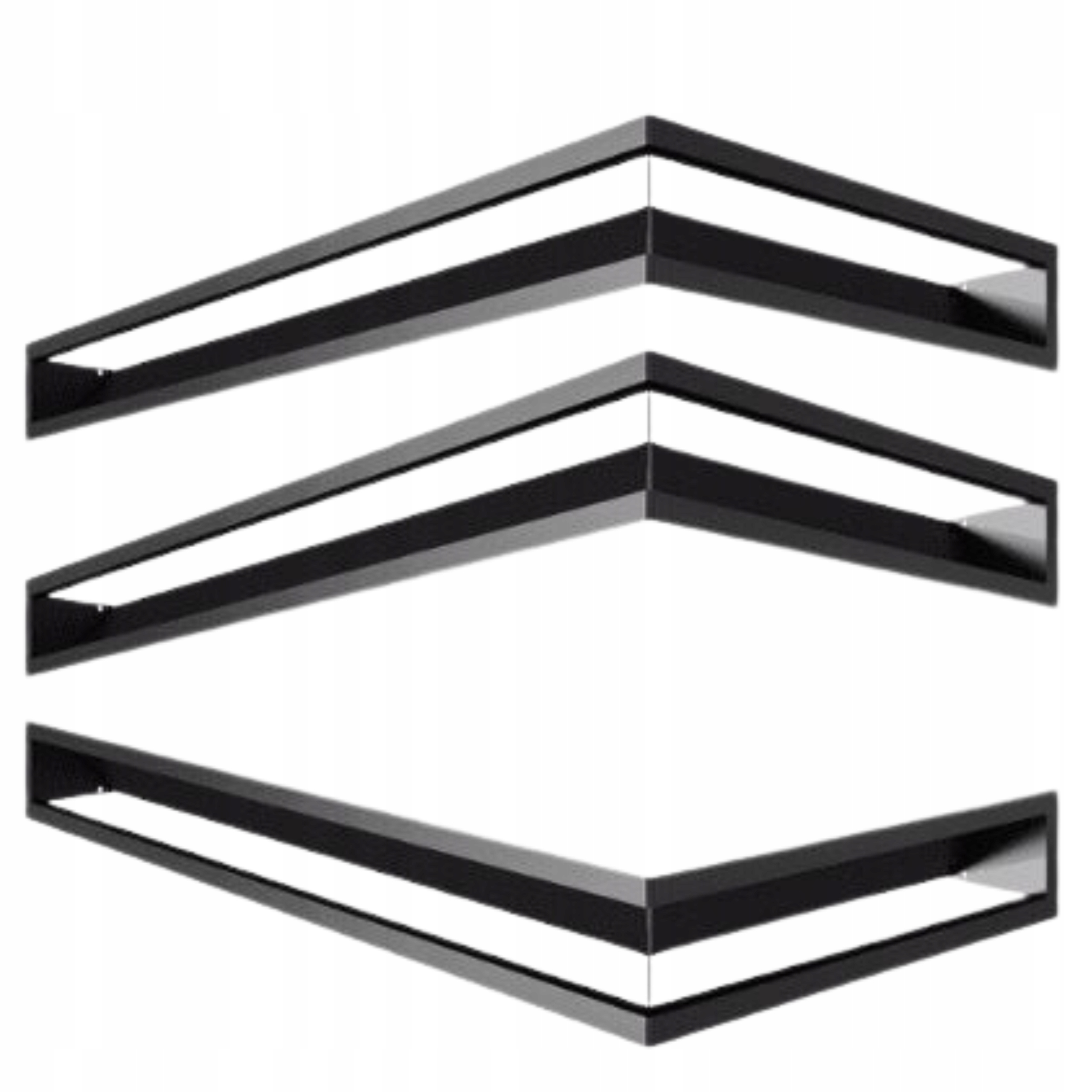 Větrací Krbová Mřížka Luft Rohová 80x40x9 Pravá Levá černá 3 ks