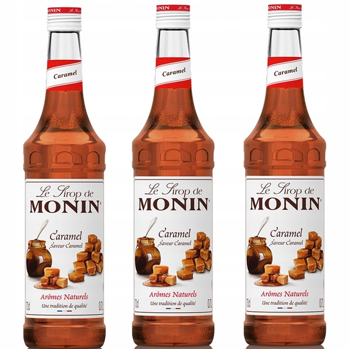 3x Syrop Monin dodatek do kawy deseru Monin Caramel karmelowy 700 ml