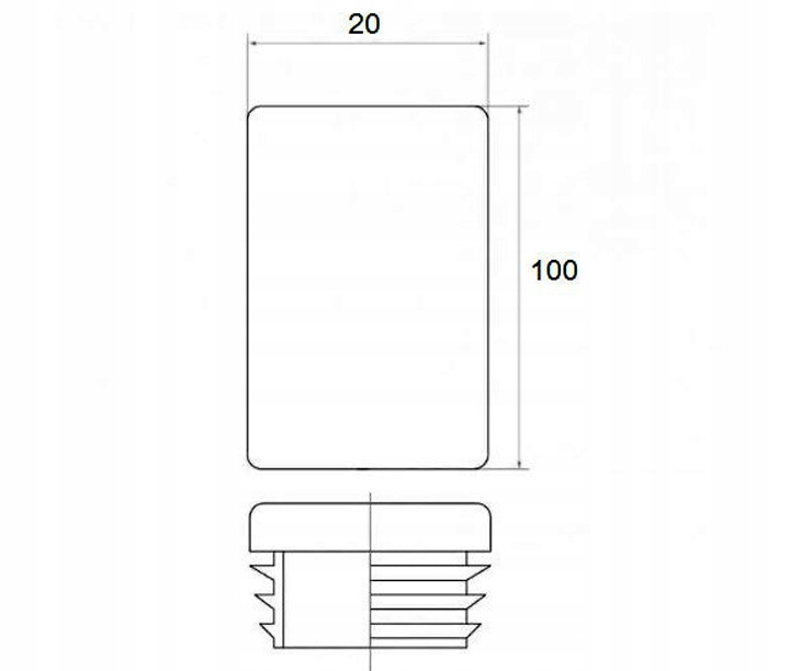 ZAŚLEPKA PLASTIKOWA 100X20 CZARNA 10 SZTUK WEWNĘTRZNA DO PROFILU Stan opakowania oryginalne