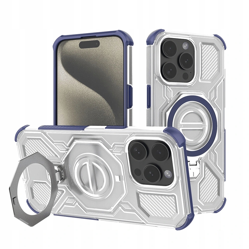 Techsuit Carbon Shield Pro iPhone 15 Pro Max niebieskie przezroczyste