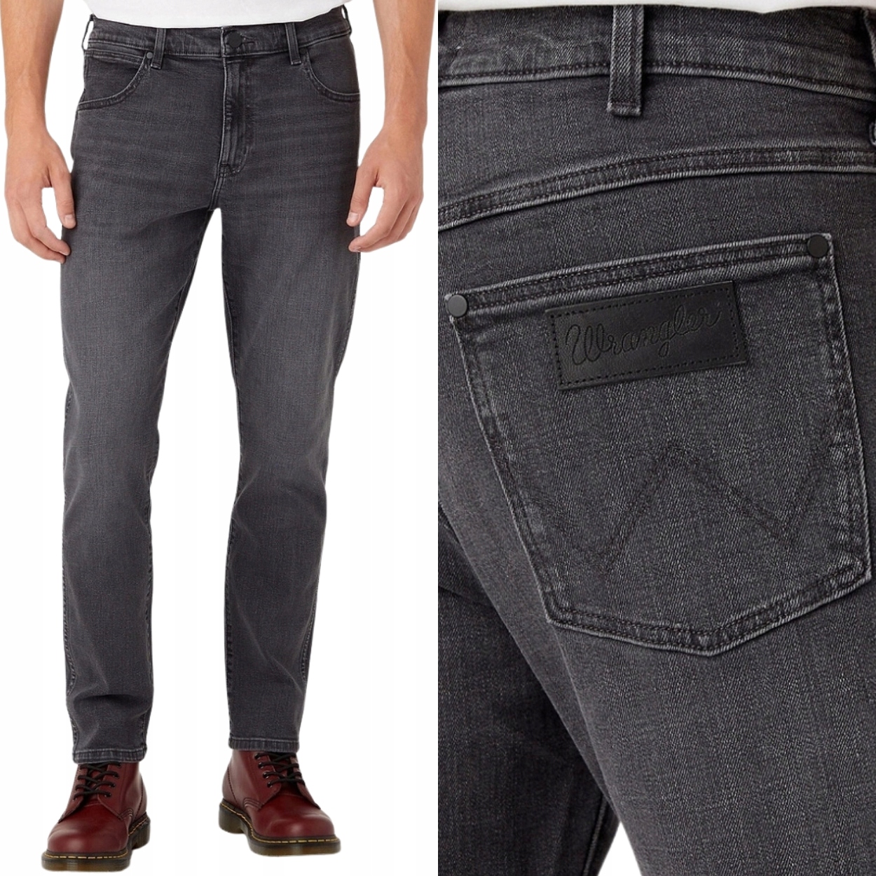Wrangler Larston slim Blackout přiléhavé šedé džínové kalhoty W38 L30