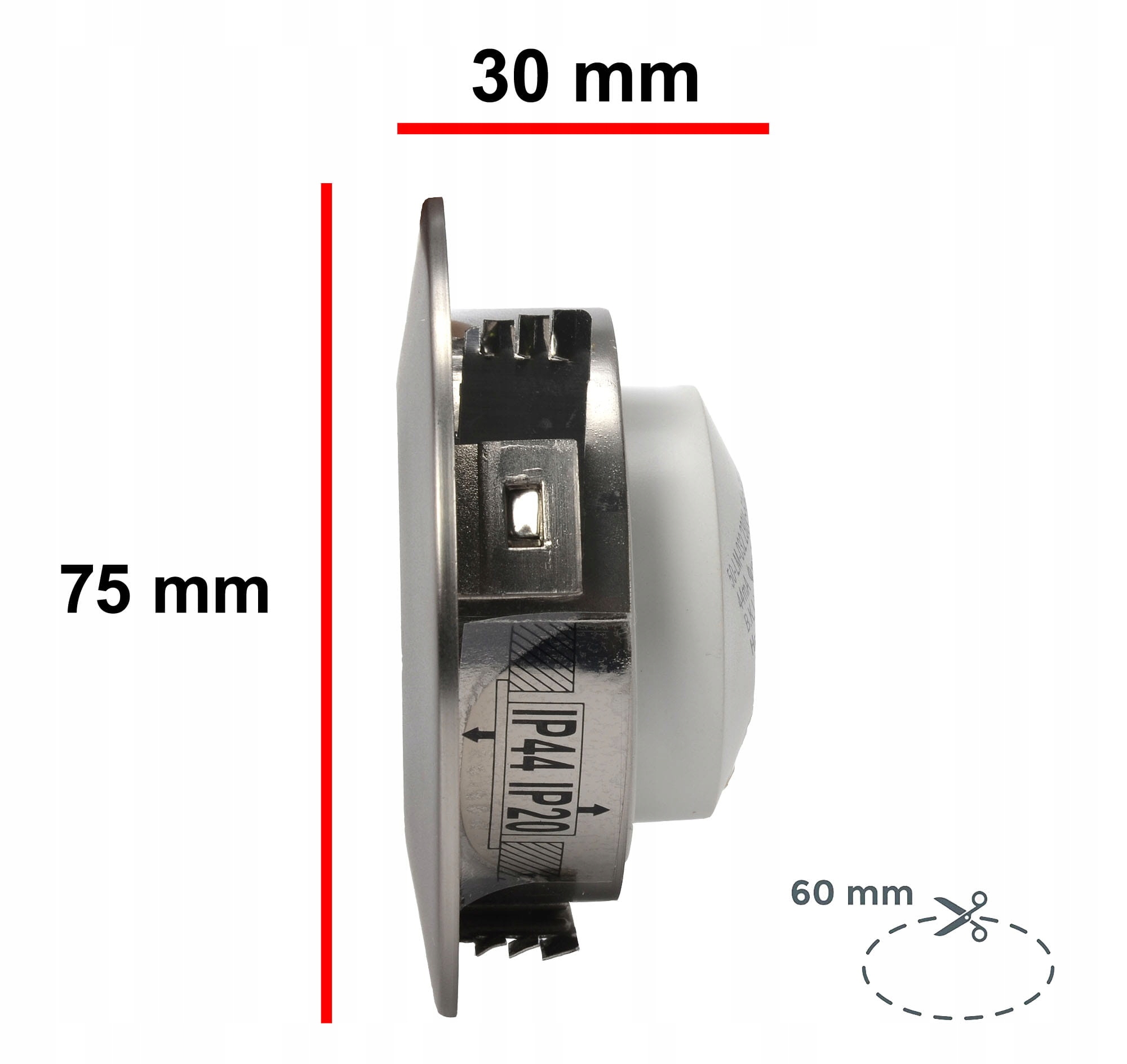 12x OCZKO SUFITOWE LED 4,8W - UCHYLNE - DOWNLIGHT - SALON KUCHNIA KORYTARZ Długość/wysokość 3 cm