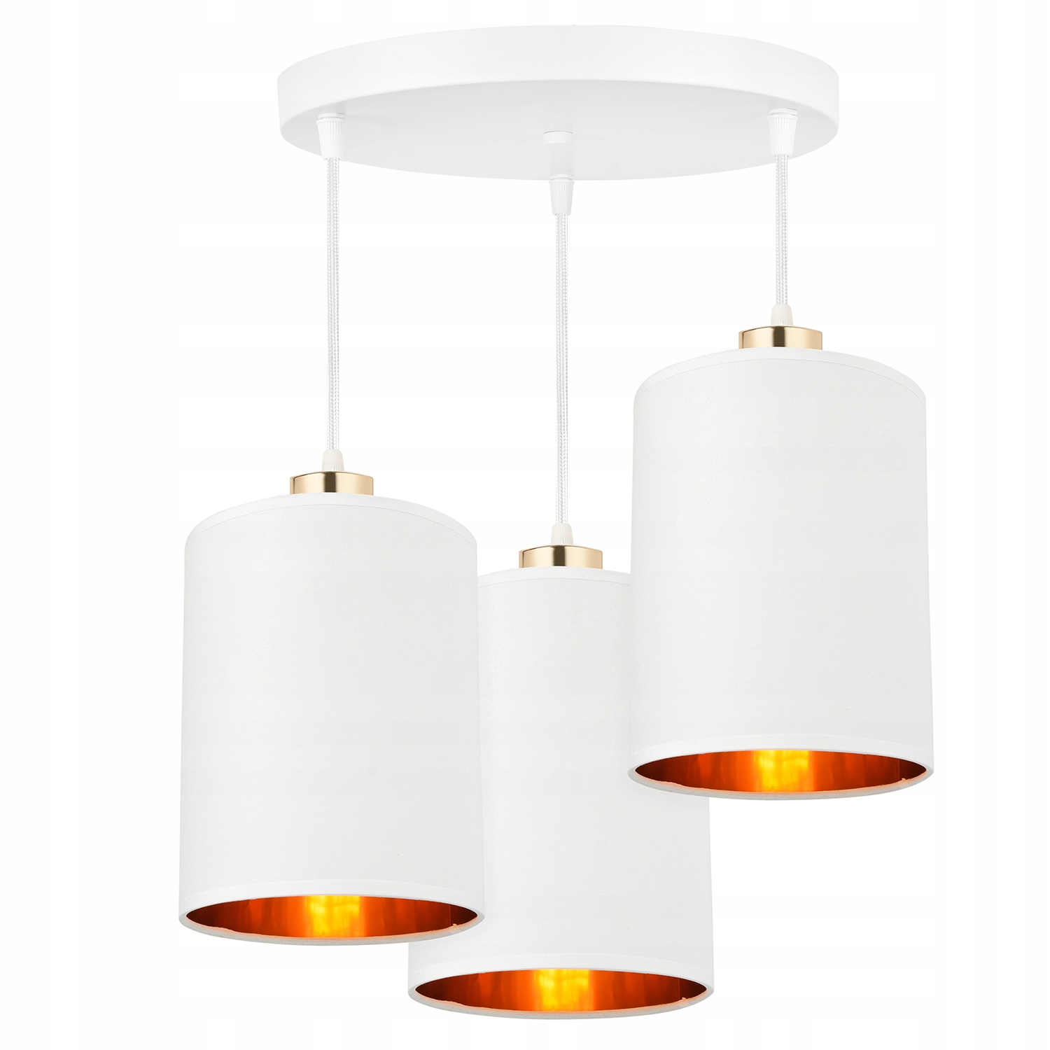 

Lampa Wisząca Sufitowa Żyrandol Plafon biały złoty