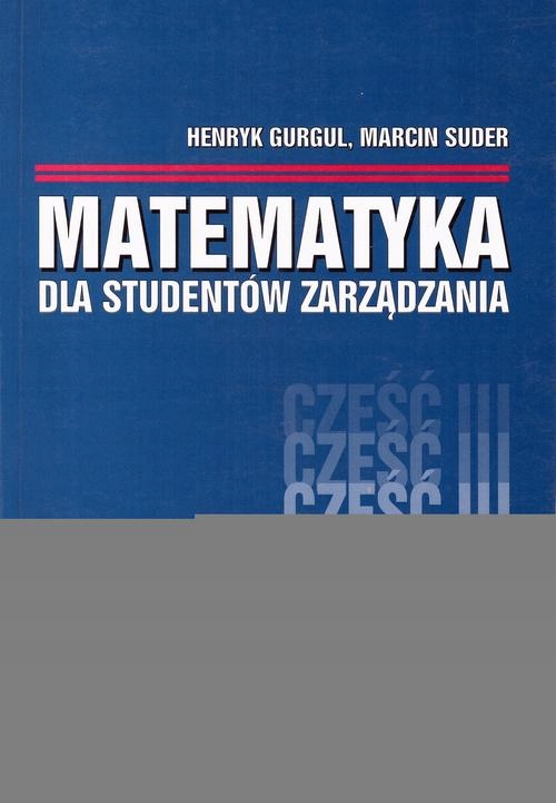 Ebook | MATEMATYKA DLA STUDENTÓW ZARZĄDZANIA Część 3 -