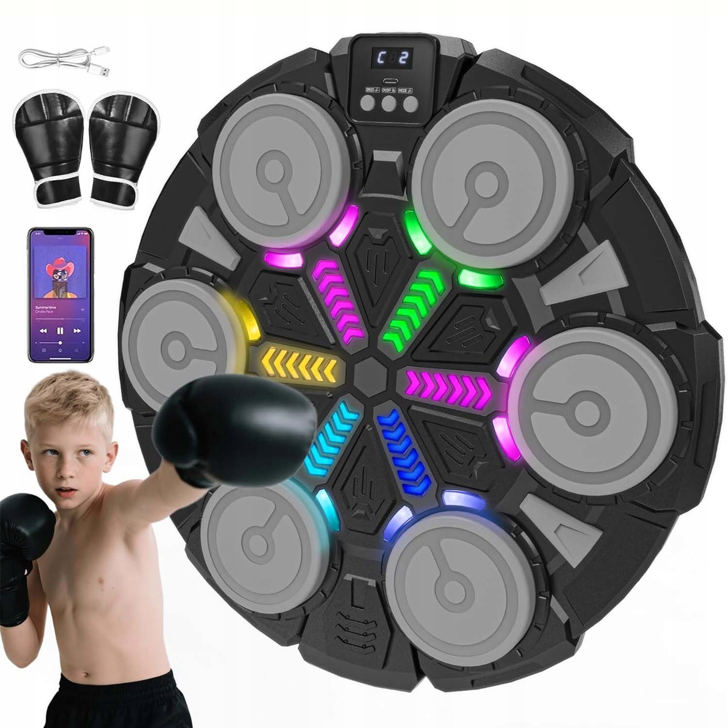 Bluetooth Hudební Boxerská Deska Usb Boxerské Rukavice 3 Režimy