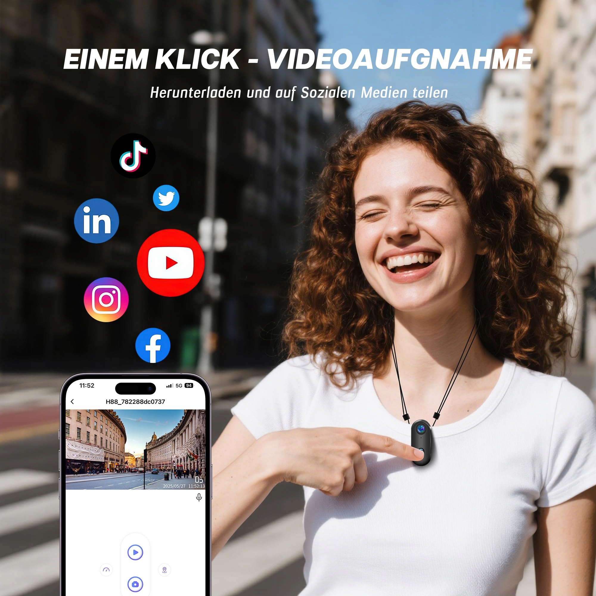 TIANTIANLE Kamera Sportowa 4K WiFi Wodoodporna 30M 360° Kaskowa — miniatura 3