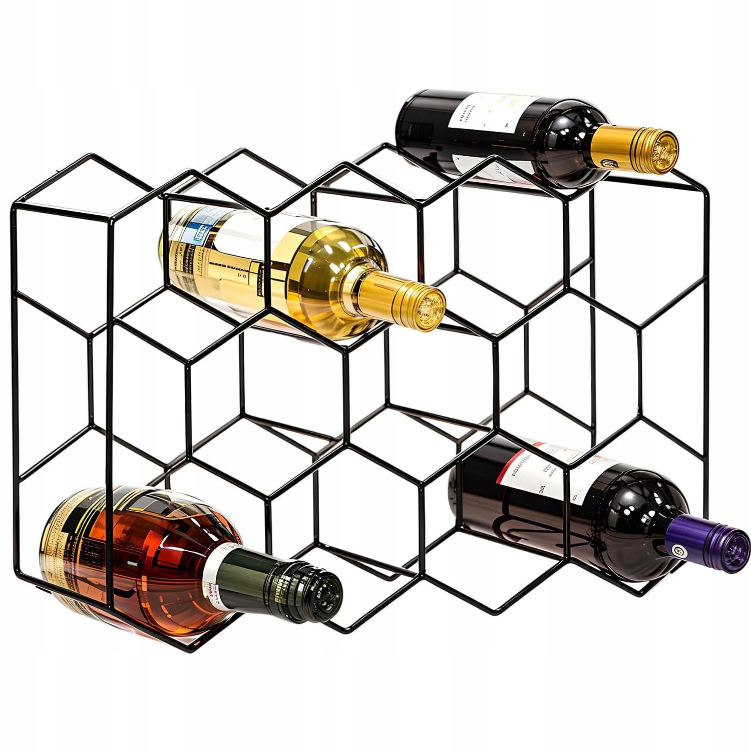 Stojan na víno na pracovní desce 14 lahví Černý Kovový Bez montáže do skříňky