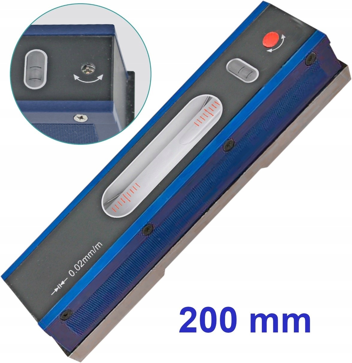 Poziomica Maszynowa 200 mm Odczyt 0.02 mm Dwukierunkowa MPSf Din 877