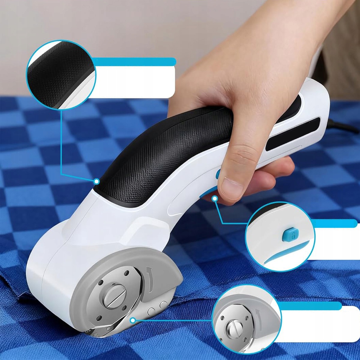Rankinis elektrinis audinių ir kartono pjovimo įrankis 4 V su 2 ašmenimis – nuotrauka 13