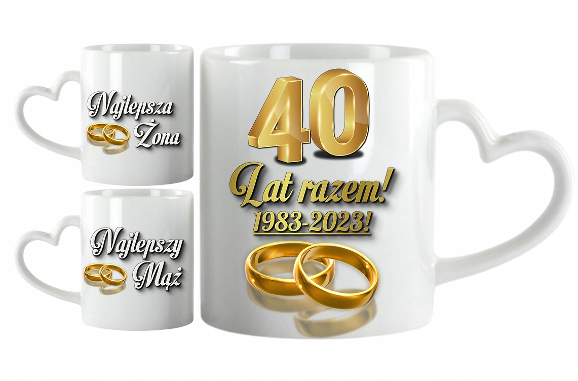 

Na 40 Rocznicę Ślubu Kubki Serca 2 szt