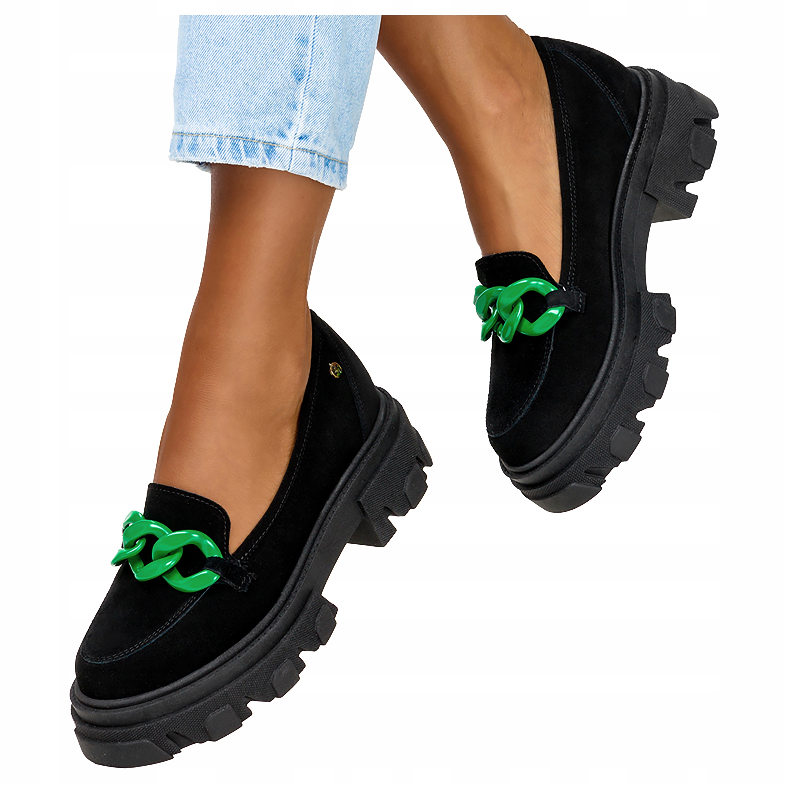 Módní Mokasíny Na Platformě, Kožený Řetěz, New 37