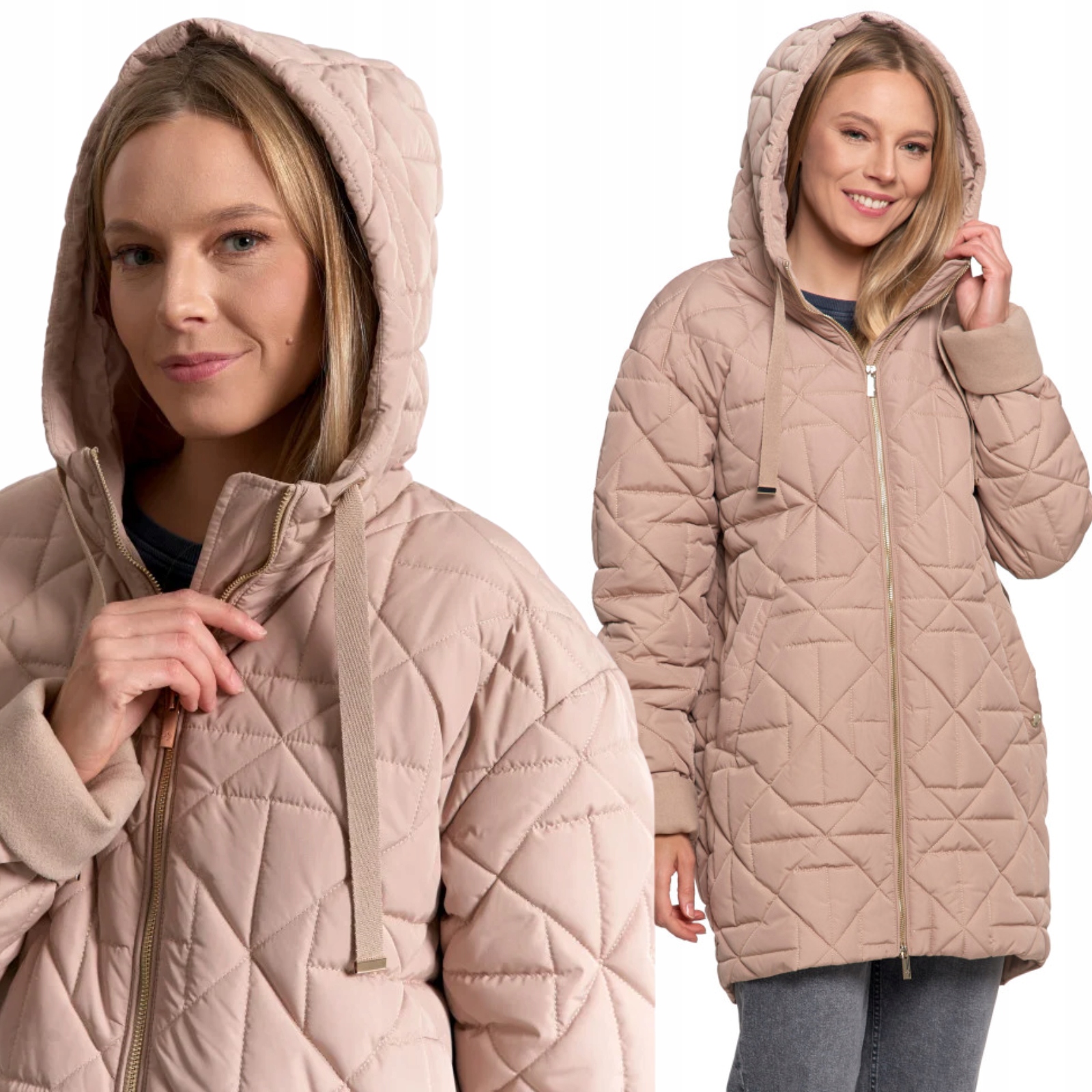 Elegantní dámská přechodná bunda s kapucí teplá podzimní Moraj XXL/3XL