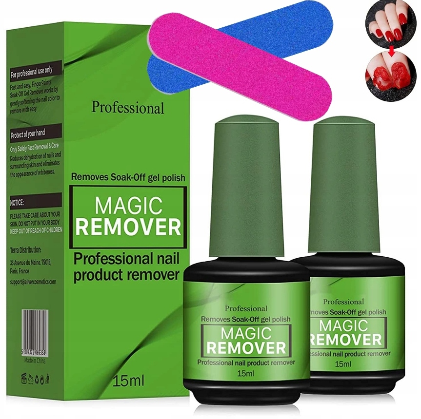 Magic Gel Nail Polish Remover. Odstraňuje gelový krém 2×15 ml