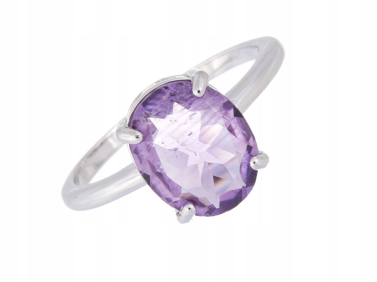 Stříbrný Prstýnek Velikost Vel Přírodní Ametyst 11x9