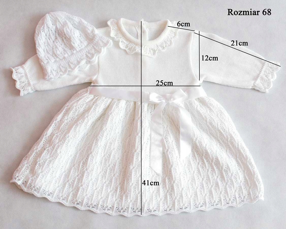 SUKIENKA Czapka do chrztu na chrzest Kolor biały