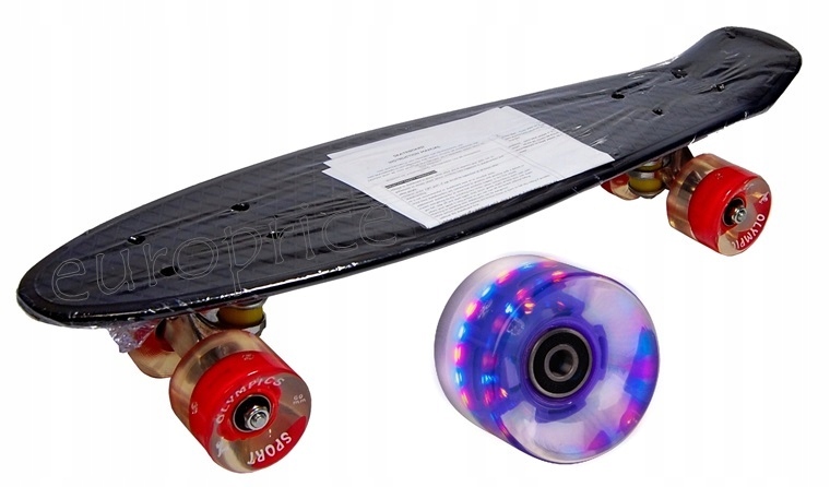 KRÓTKA DESKOROLKA 56cm DESKA FISZKA ŚWIECĄCE KOŁA Klasa łożysk ABEC-7