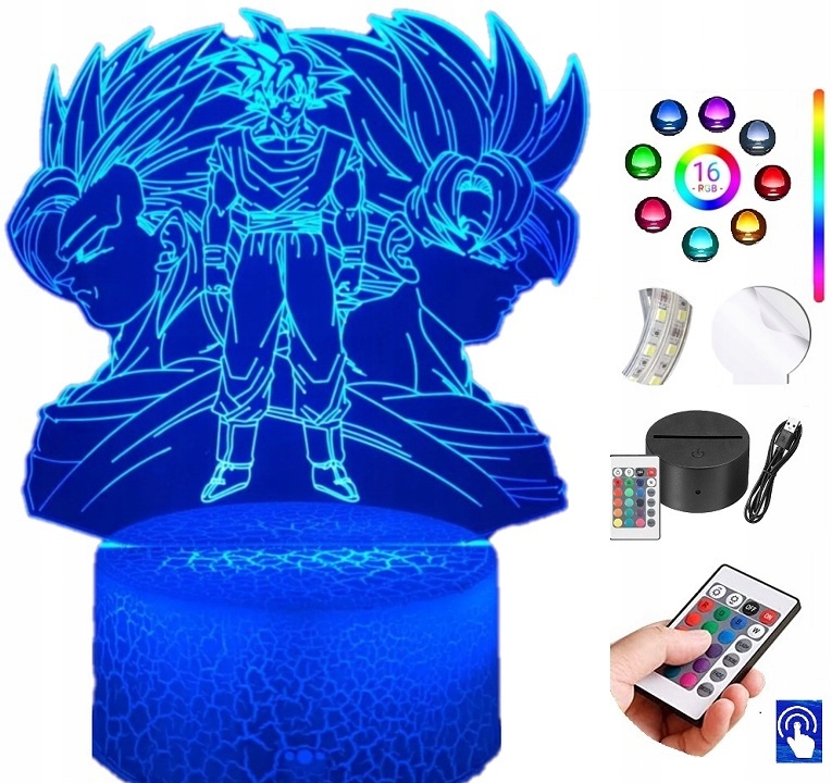 

Lampka Nocna Dragon Ball Son Goku 16 Led Plexido